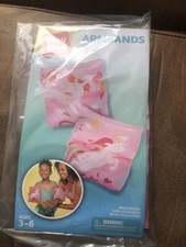  Brand New Play Day Inflatable Unicorn Printed Armbands in Pink Ages 3-6