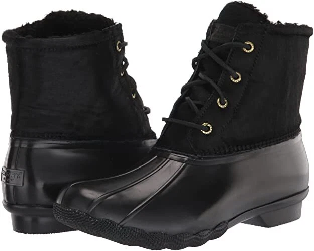Sperry Women s Saltwater Snow Boot Black Hair Calf Size 5.5 Brand