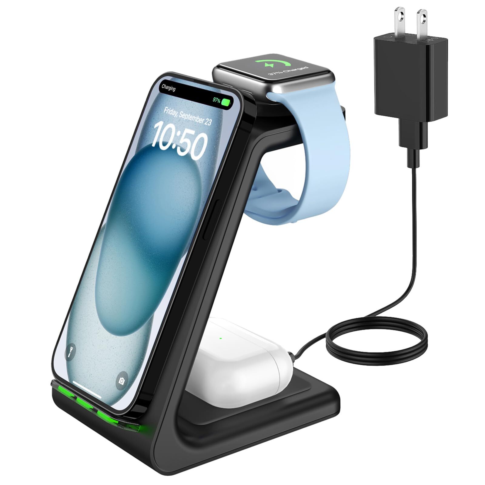 CIYOYO 3 in 1 Wireless Charging Station, Wireless Charger Stand for Multiple