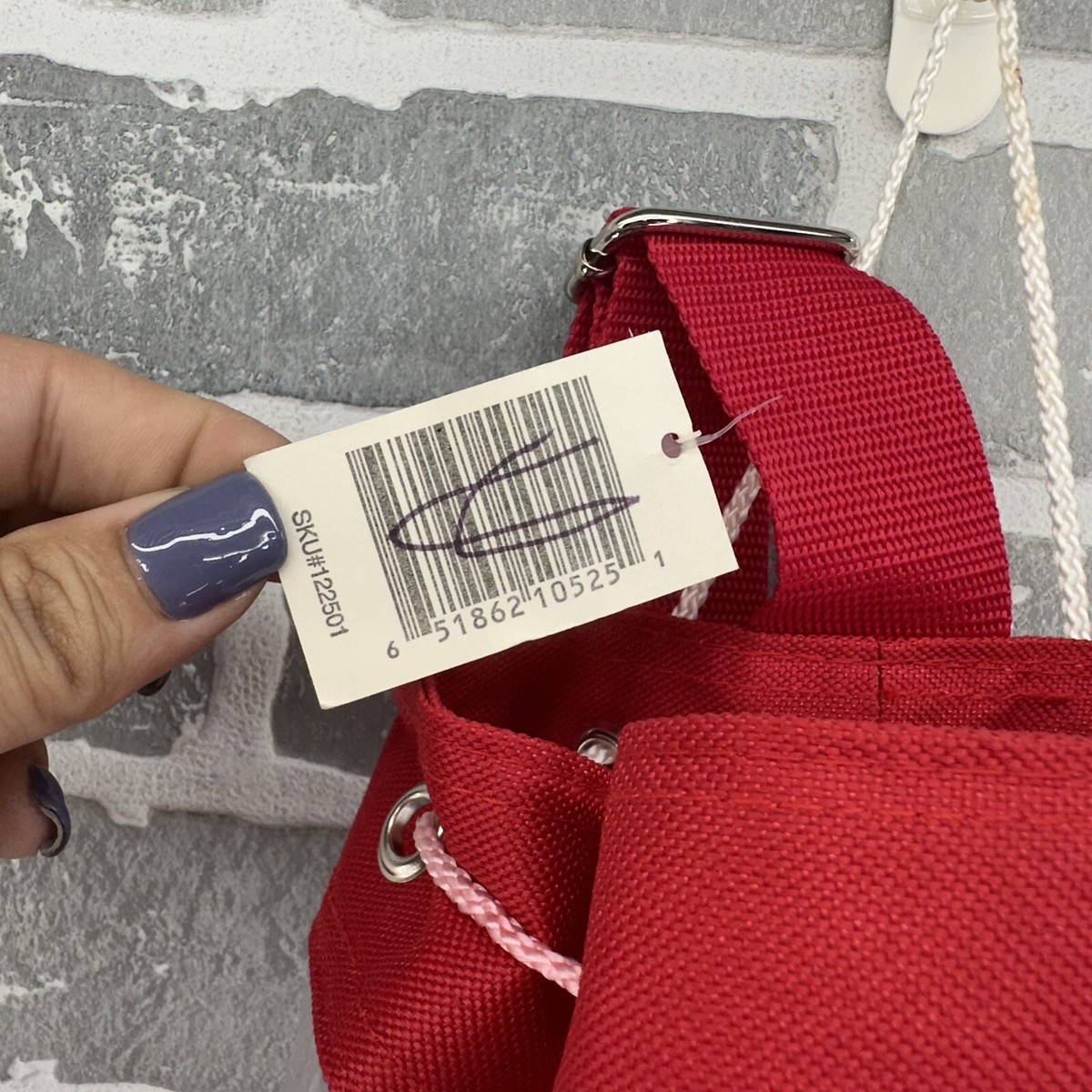 Vintage 90s Blue Tommy Hilfiger Flag Clear Drawstring Backpack / Beach Bag NOS Vintage 90s RED Tommy Hilfiger Flag Clear Drawstring  main image 3