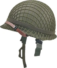 WWII US Army M1 Helmet, WW2 Gear, WW2 Helmet Metal Steel Shell Replica with N...