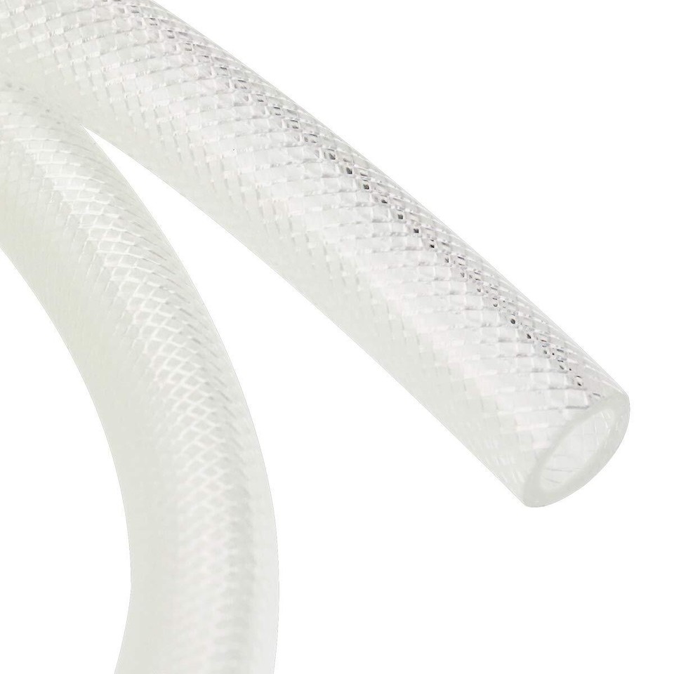 1/4" ID x 50 Ft High Pressure Braided Clear PVC Vinyl Tubing Flexible