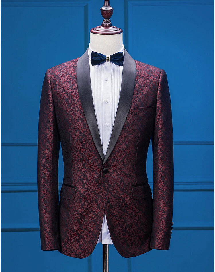Burgundy paisley outlet suit jacket