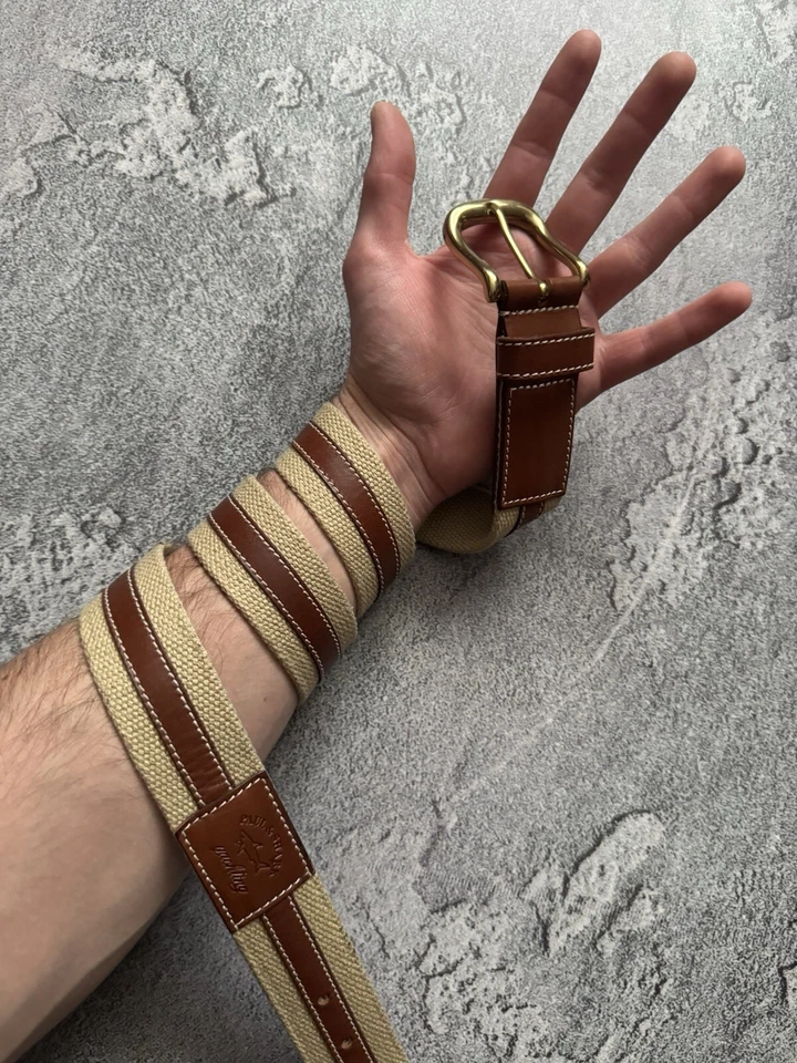 Cinturón Paul & Shark 104 cm Informal Cuero Marrón/Beige Dinero Antiguo Lujo Foto 2 de 4