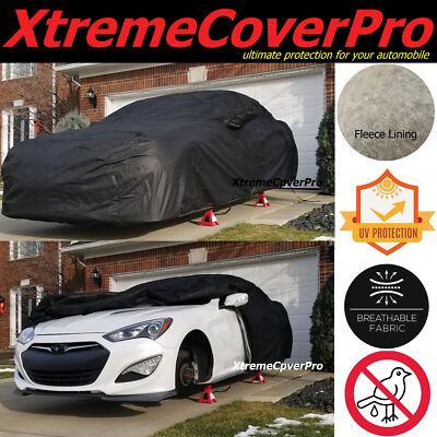 BREATHABLE CAR COVER W/Fleece-BLACK FOR 2018 2017 2016 2015 TOYOTA PRIUS