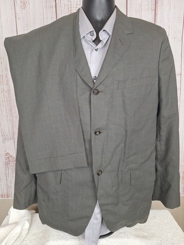 1960s Charter Club 2 Piece Suit Mens 40R 30X32 Green Plaid 3 Button Roll - Picture 2 of 13