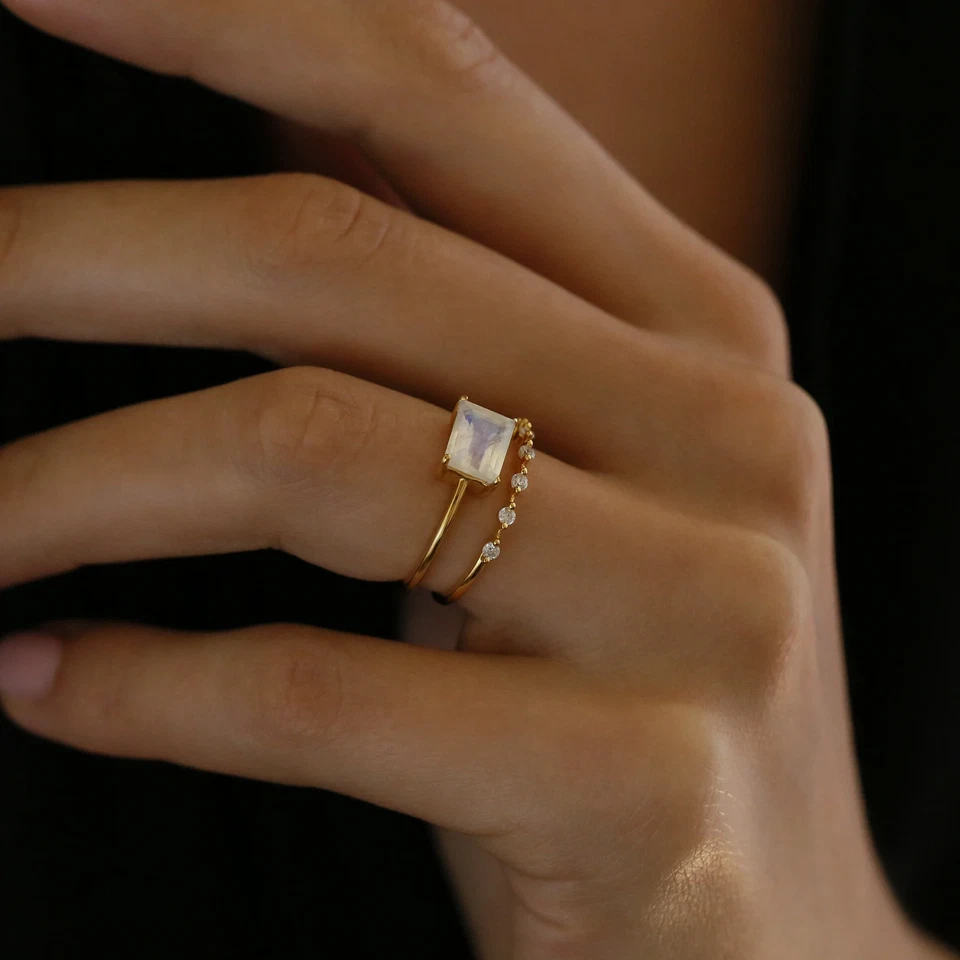 Diamond Thin Half Eternity Ring, 14K Lab Grown Wedding Charming Band for Women - Image 3 of 4