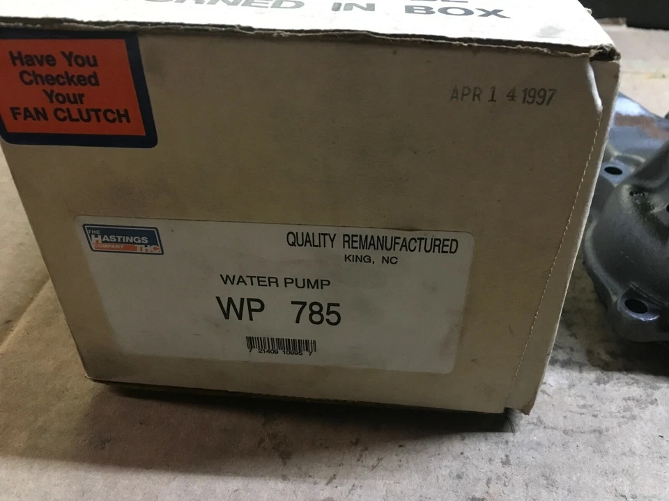 Bomba de agua remanufacturada The Hasting Company WP785  Foto 2 de 4