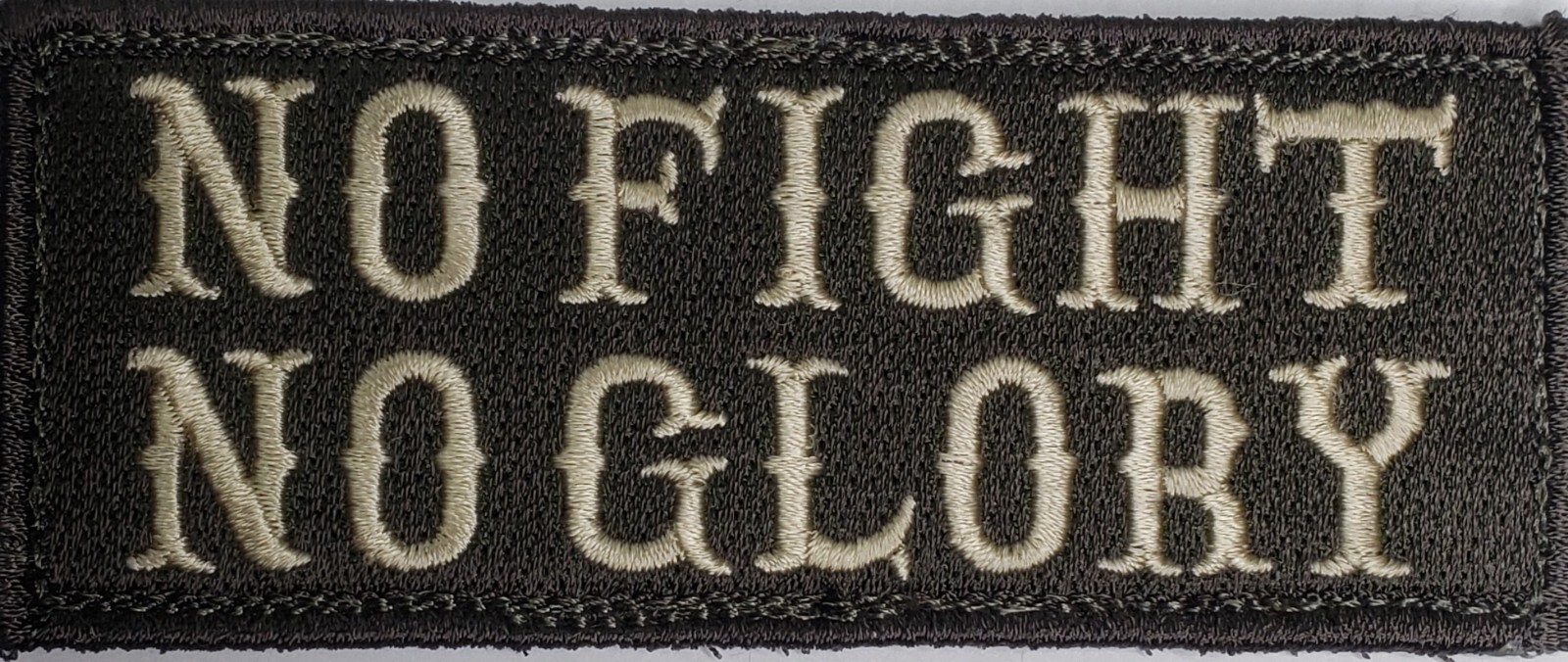 No Fight No Glory Grey White Morale Tactical Embroidered Patch ACU LIGHT A