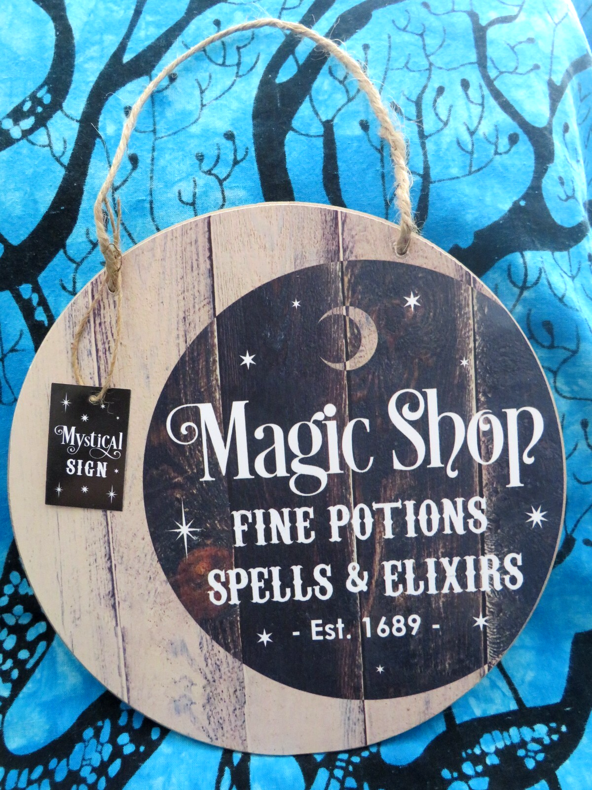 Witchy  Magic Shop Spells & Elixirs Chunky Hanging Sign Picture Plaque 25 cm