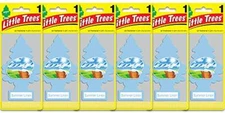 LITTLE TREES Car Air Freshener Hanging Paper Tree Home Car Summer Linen [6 Pack]