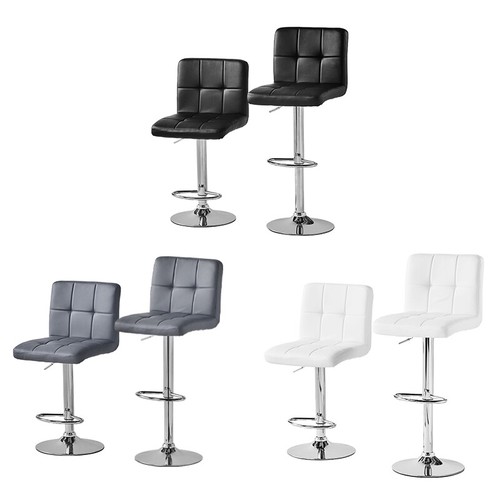 1/2pcs Faux Leather Breakfast Bar Stools Kitchen BarStools Chrome