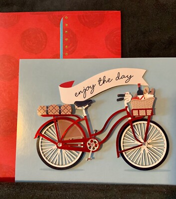 Bicycle Greeting Card! 3D Enjoy the Day! Leisure Gorgeous Details!
