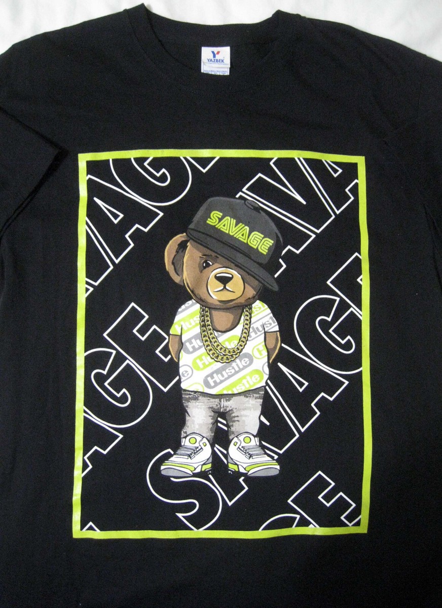 SAVAGE HUSTLE - Teddy Bear - Black - L Large T Shirt - New NWOT | eBay