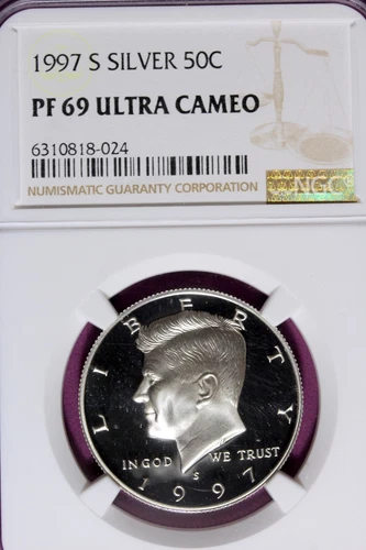 1997 - S NGC PF69 ULTRA CAMEO KENNEDY HALF DOLLAR!!  #B46626