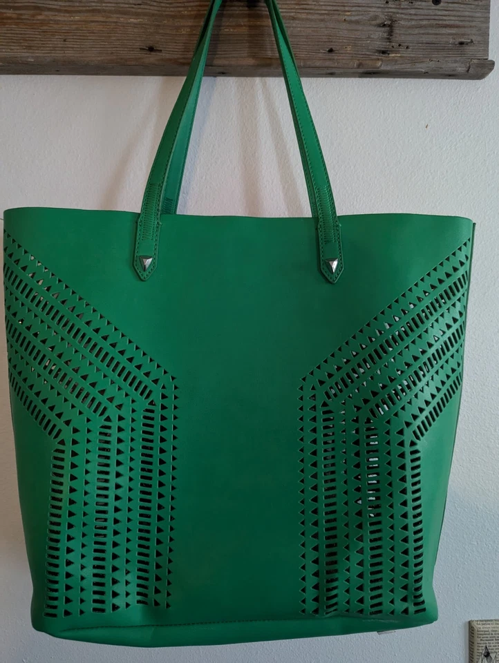 Stella And Dot Crossbody Bag Kelly Green Fillmore Tote Shoulder Bag W/ Purse - Image 2 of 4