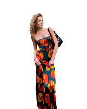 Reformation Frankie Silk Dress in Daiquiri (Autumn Leaves)