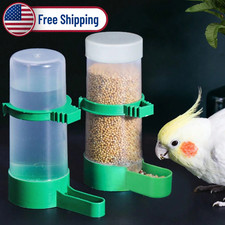 Bird Cage Feeder Water Food Dispenser Automatic Parrot BirdFeeder Seed Feeder US