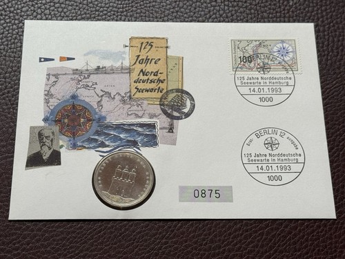 Numisbrief | 125 Jahre Norddeutsche Seewarte In Hamburg | 1993 | 10 DM | 1989