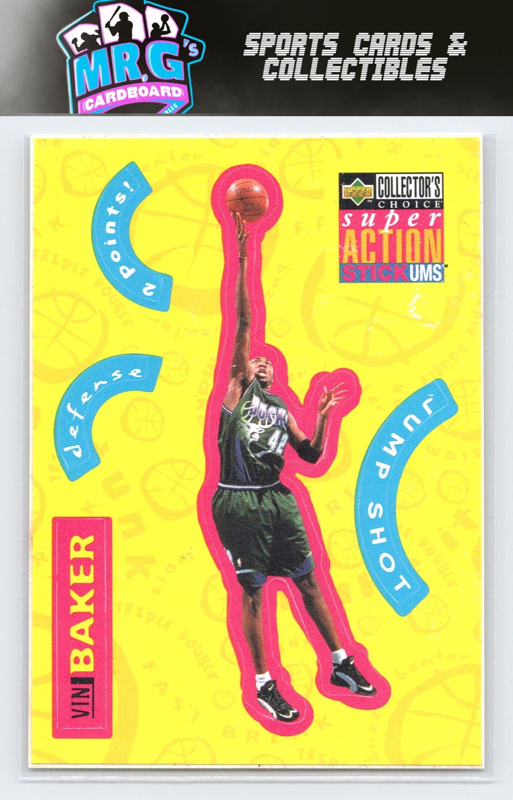 1996-97 Collector's Choice #S15 Vin Baker Super Action Stick 'Ums (Series One)