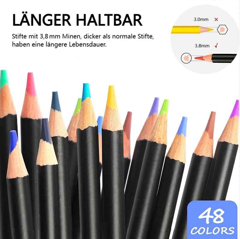 48 Buntstifte Set Metallbox Bruchsicher Weicher Kern für Erwachsene Kinder DHL - Bild 2 von 4
