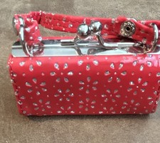 Red Floral Kisslock Coin Wallet Purse for Women, Flower Theme, Coin Purse