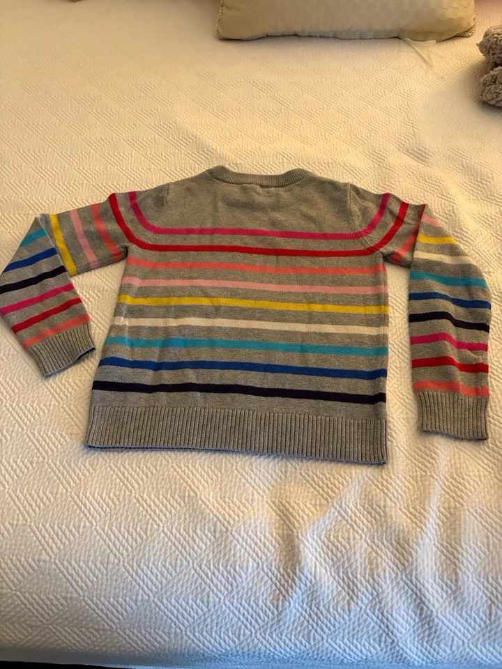 Suéter Gap Niños Rayas Cuello Redondo Talla L Azul Marino Blanco Clásico Acogedor Pullover Foto 2 de 3