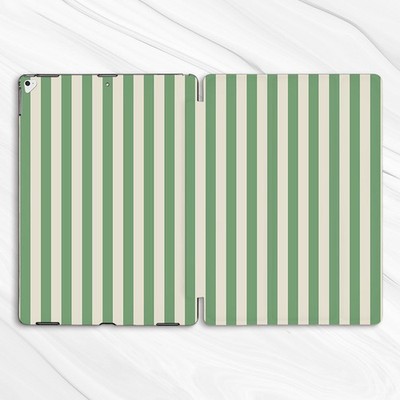 Green Beige stripes Simle TrendyCase For iPad 10.2 Pro 13 Air 11 Mini 7 10.9 A16