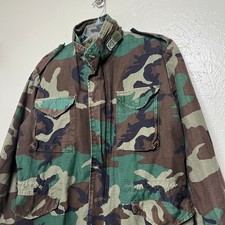 M65 Jacket Mens L Long Green Woodland Camo Coat Cold Weather Field Army Rothco