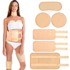 6PCS Organic Cotton Castor Oil Packs Reusable Wraps Hot Cold Compress Kit