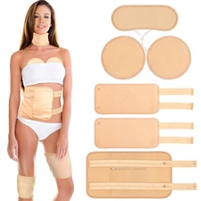 6PCS Organic Cotton Castor Oil Packs Reusable Wraps Hot Cold Compress Kit