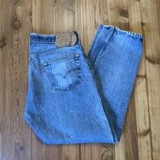 Vintage 90s Levi's 501 Button Jeans 34/29 tag 38x33 Made in USA denim