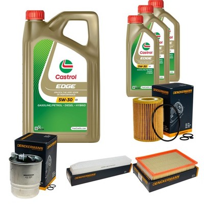 DENCKERMANN Inspektionspaket 8L CASTROL EDGE 5W-30 C3 für Jeep Grand Cherokee