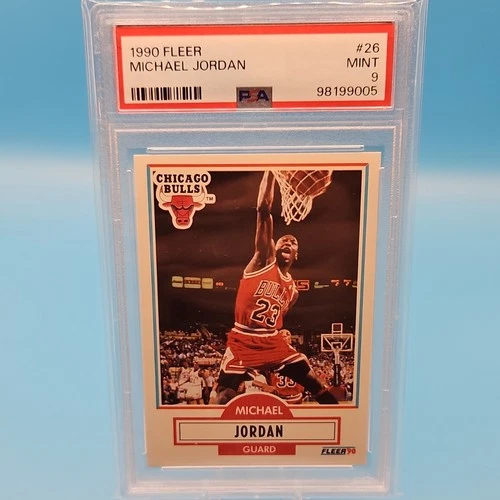 Fleer 1990-91 Michael Jordan #26 PSA 9 Chicago Bulls Base Black Line Var
