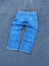 Y2K Dickies Distressed Carpenter Jeans Blue Denim Workwear Relaxed Fit