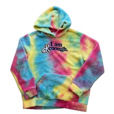 Mattel Creations Barbie Movie I Am Kenough Tie Dye Sherpa Hoodie Mens Large