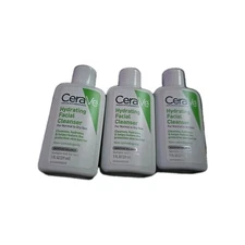 3x Cerave Hydrating Facial Cleanser For Normal To Dry Skin 1 Oz Each