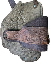 Vintage Circa 1930's Buck Rogers Atomic Pistol Leather Holster Toy Early Old