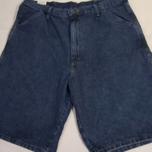 RUSTLER Carpenter Jean Shorts Blue Denim Mens 36 Loose Fit Cargo Pockets NEW