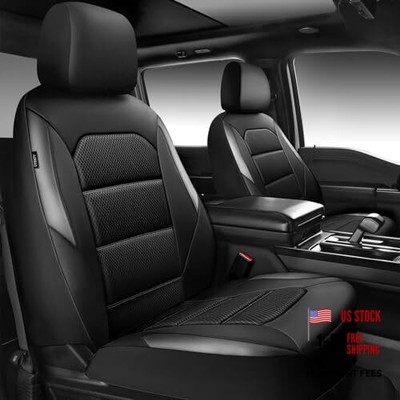 CAR PASS Memory Foam Car Seat Covers,Air Cool Mesh Thick Two Front Black/Grey