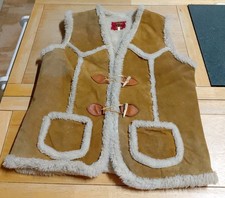Vintage 70s Pypsa Genuine Leather Vest Brown Size 42 Made In Mexico