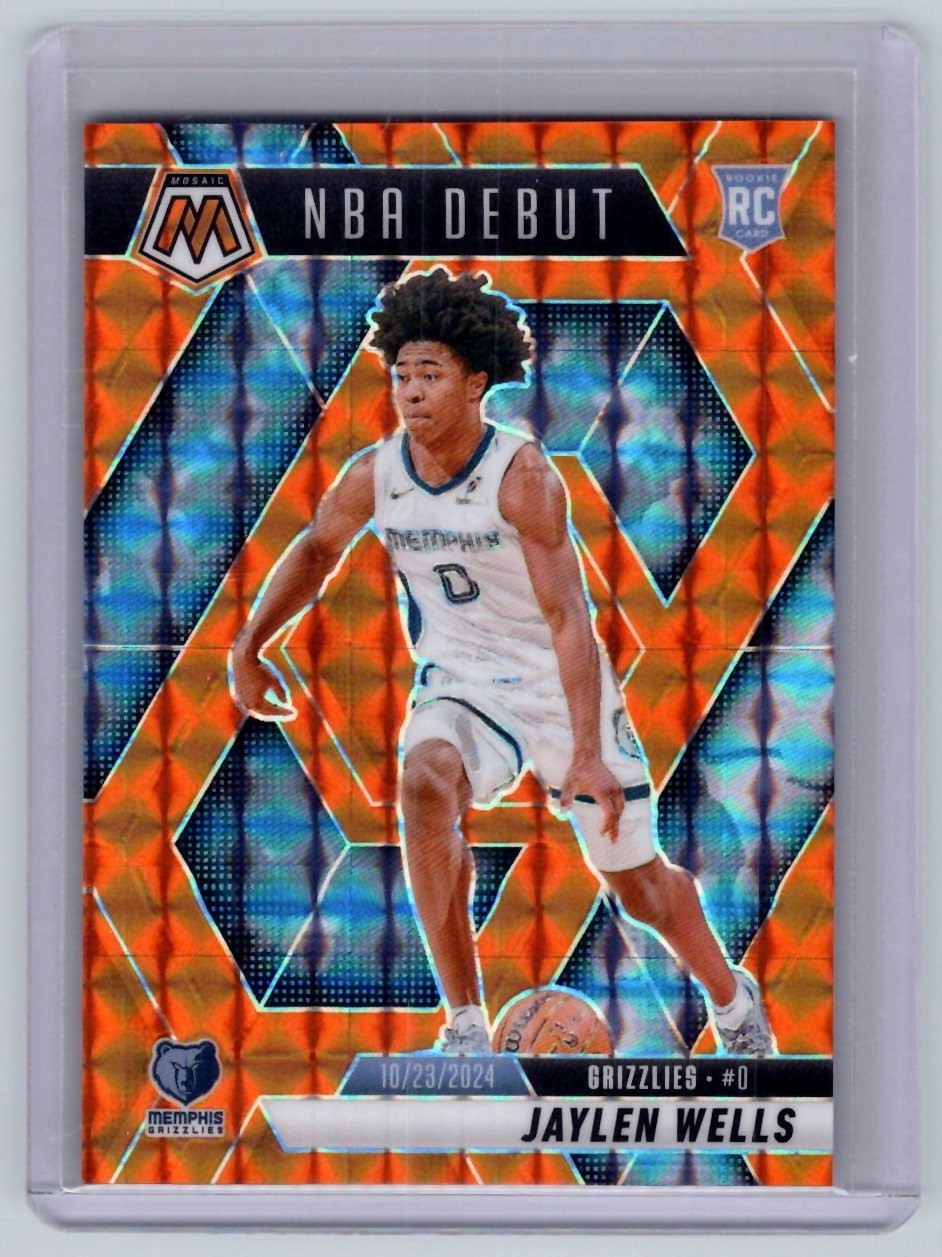 2024-25 Mosaic - Jaylen Wells #260 Orange Mosaic Prizm /249 (RC)