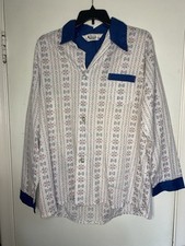 Vintage 70s Kerwood Top Striped Pajama shirt Size Talls U