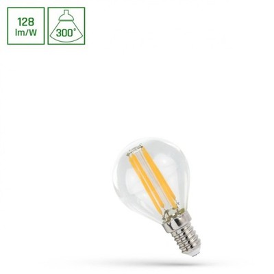 LED E14 G45 Filament klar 5,5W = 55W 300° Tropfenform 700lm 230V Neutral 4000K