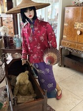 Life Size Japanese Mannequin C1940 Wearing Same Period Chinese Clothes signed