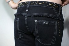 Costume National pantaloni da donna jeans CNC nero nuovo 28