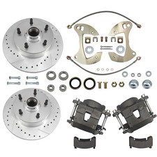 5 On 4.75 Deluxe Brake Kit Drilledslotted For 57-5759-64 Chevy Full-size Car 5 On 4.75 Deluxe Brake Kit Drilledslotted For 57-5759-64 Chevy Full-size Car