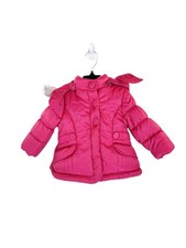 Pre-Owned LONDON FOG 18M Pink Faux Fur Trim Hooded Puffer Coat Girl