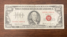 1966 US $100 DOLLAR RED SEAL NOTE