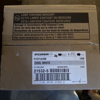 Sylvania - 21532 - F15T12/CW - T12 Linear Fluorescent Preheat Lamp single bulb